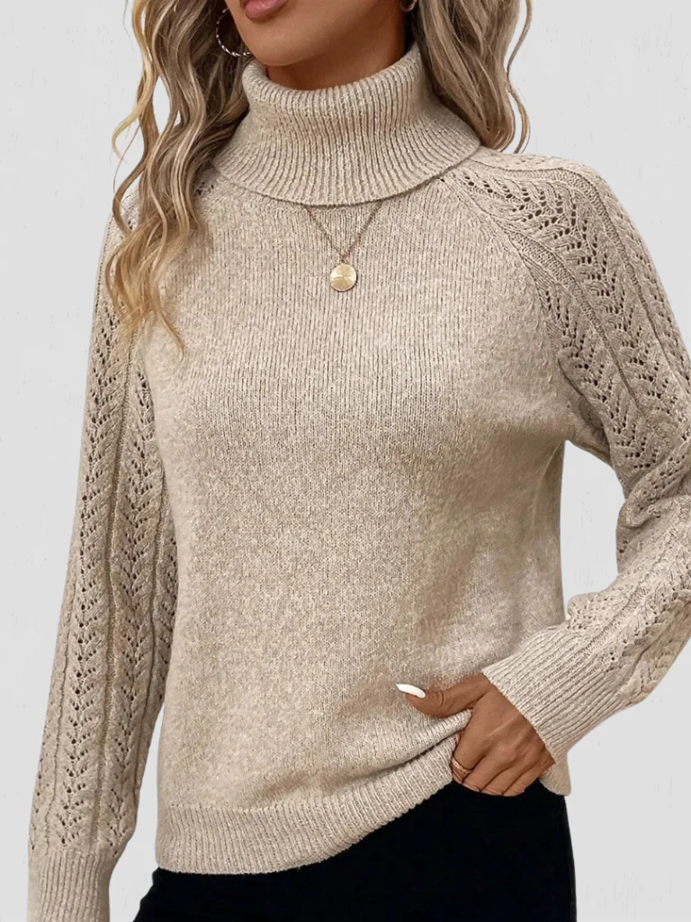 Plum | Pull col roulé à manches en dentelle