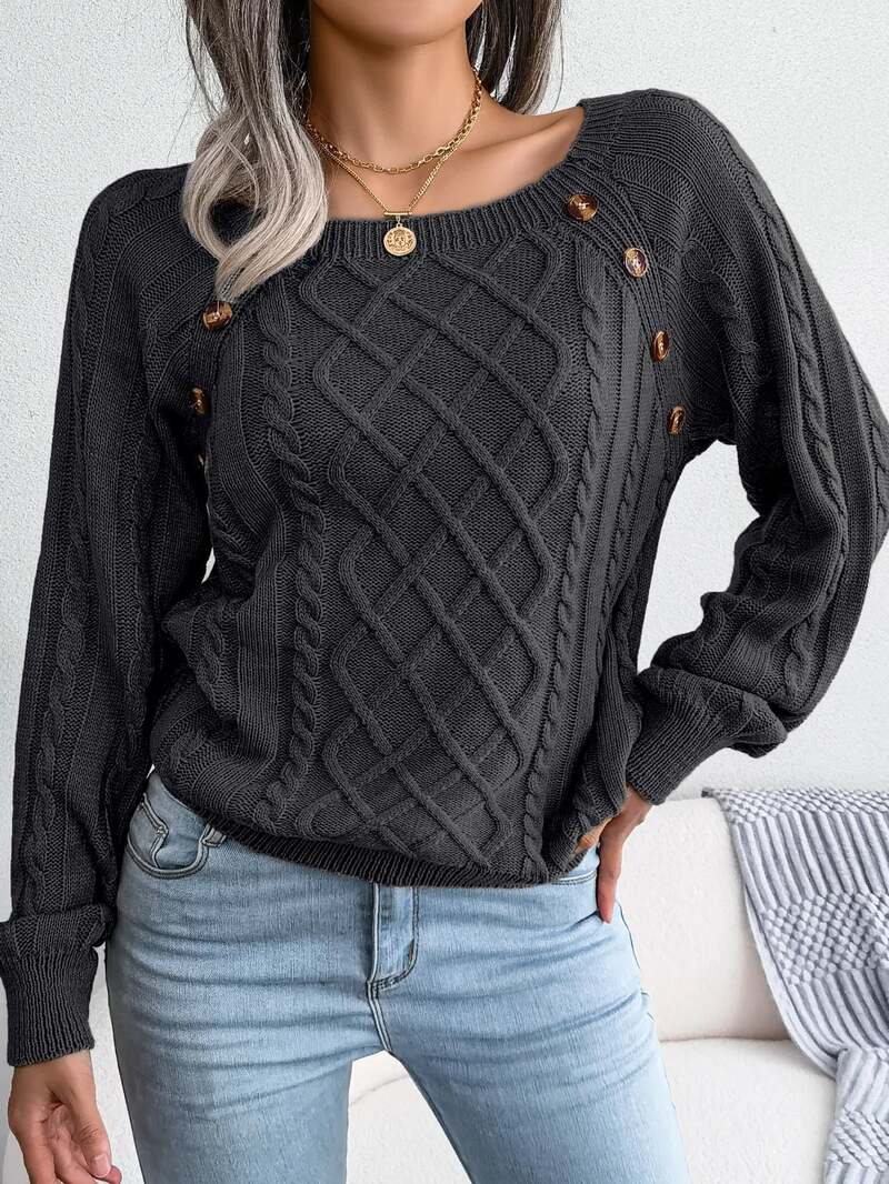 Léonie | Pull Torsadé à Boutons