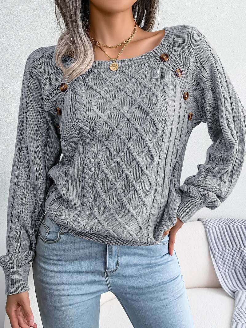 Léonie | Pull Torsadé à Boutons