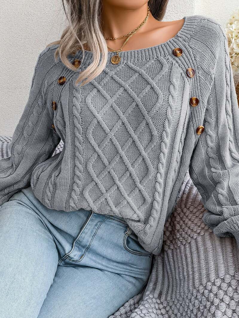 Léonie | Pull Torsadé à Boutons