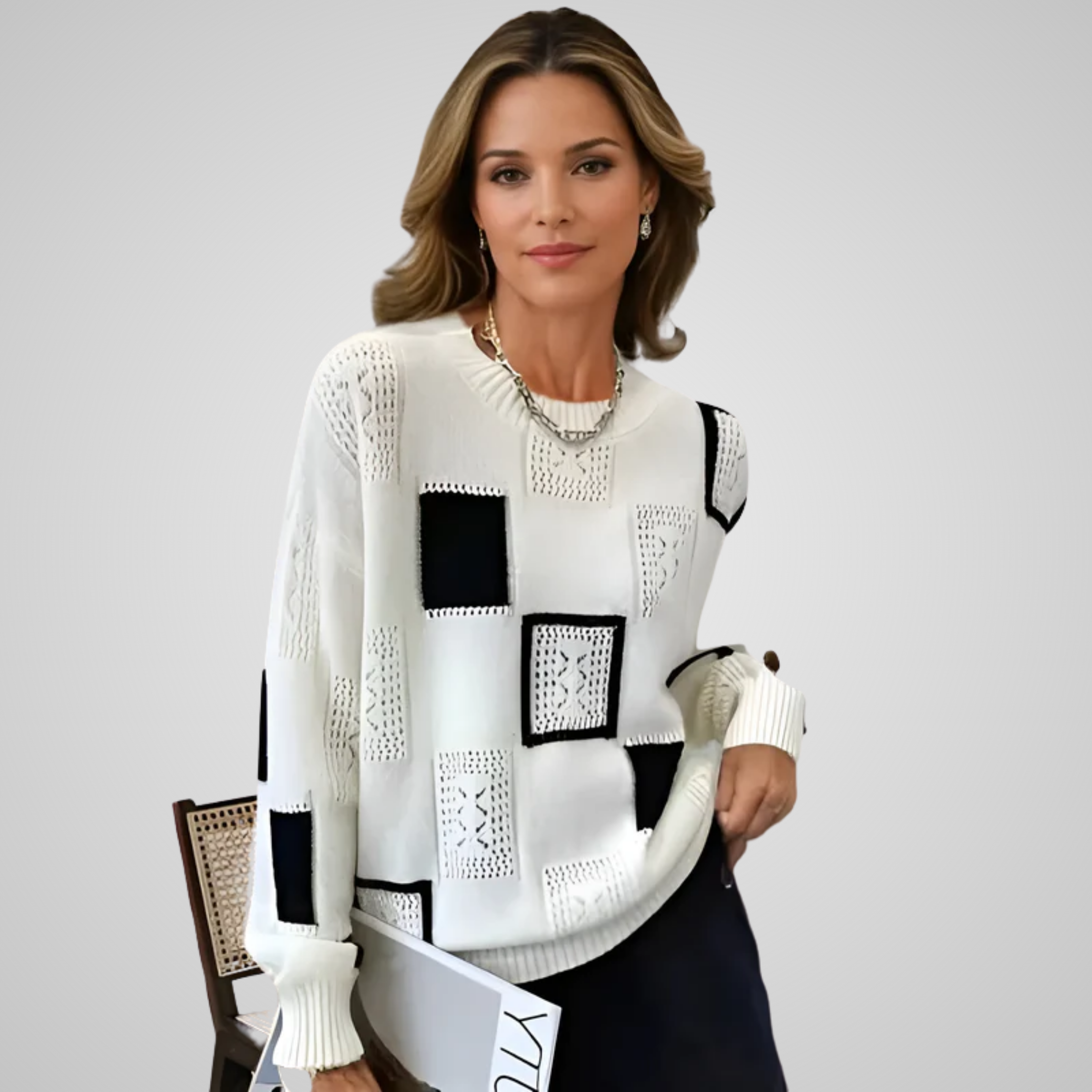 Blandine | Pull Motifs Géométriques Chic