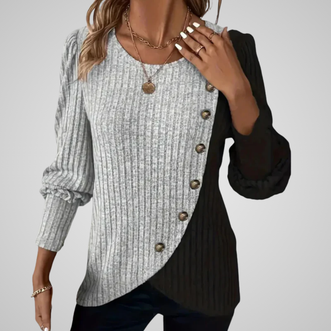 Solène | Pull Boutonné Asymétrique