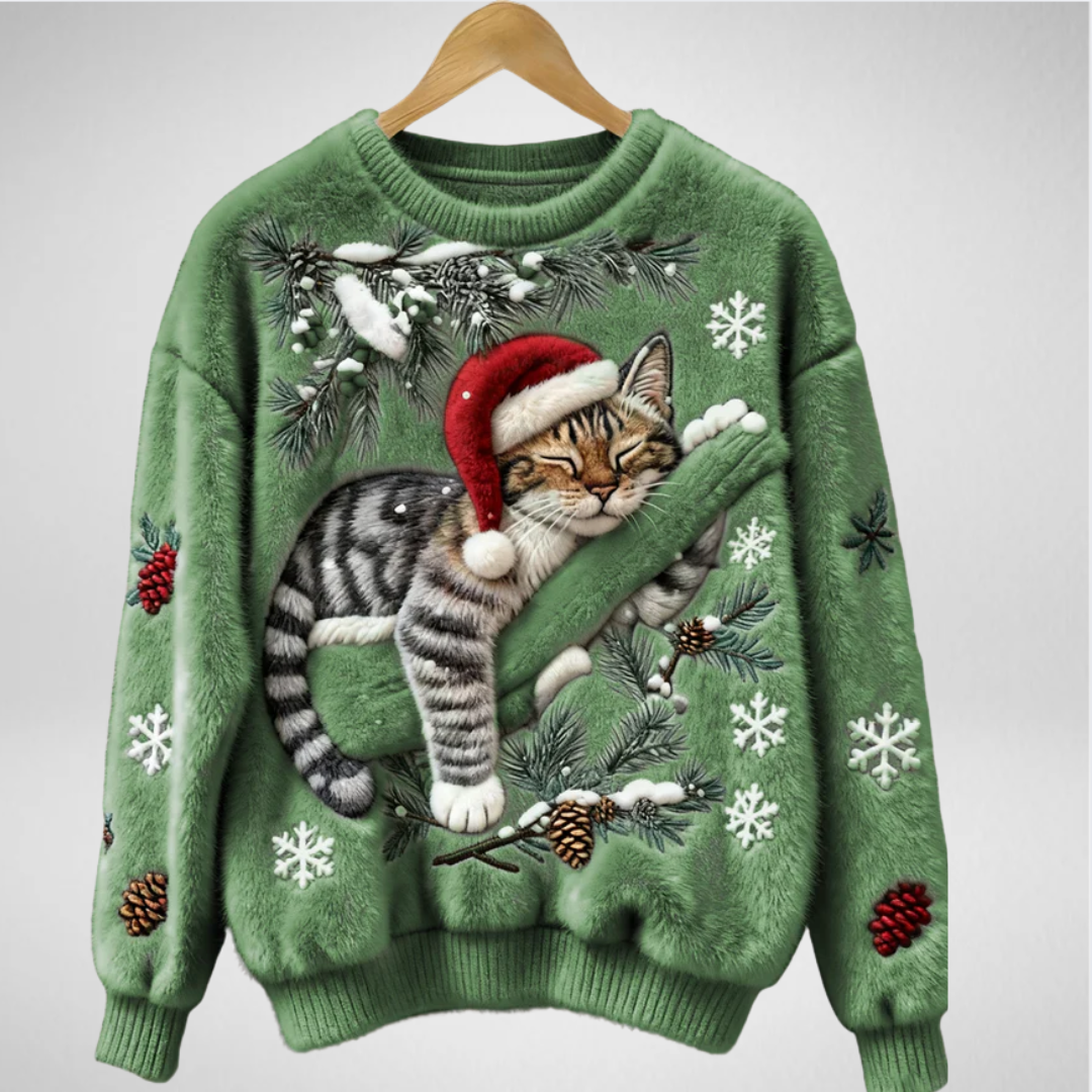 Margaux | Pull Félin Festif pour Noël