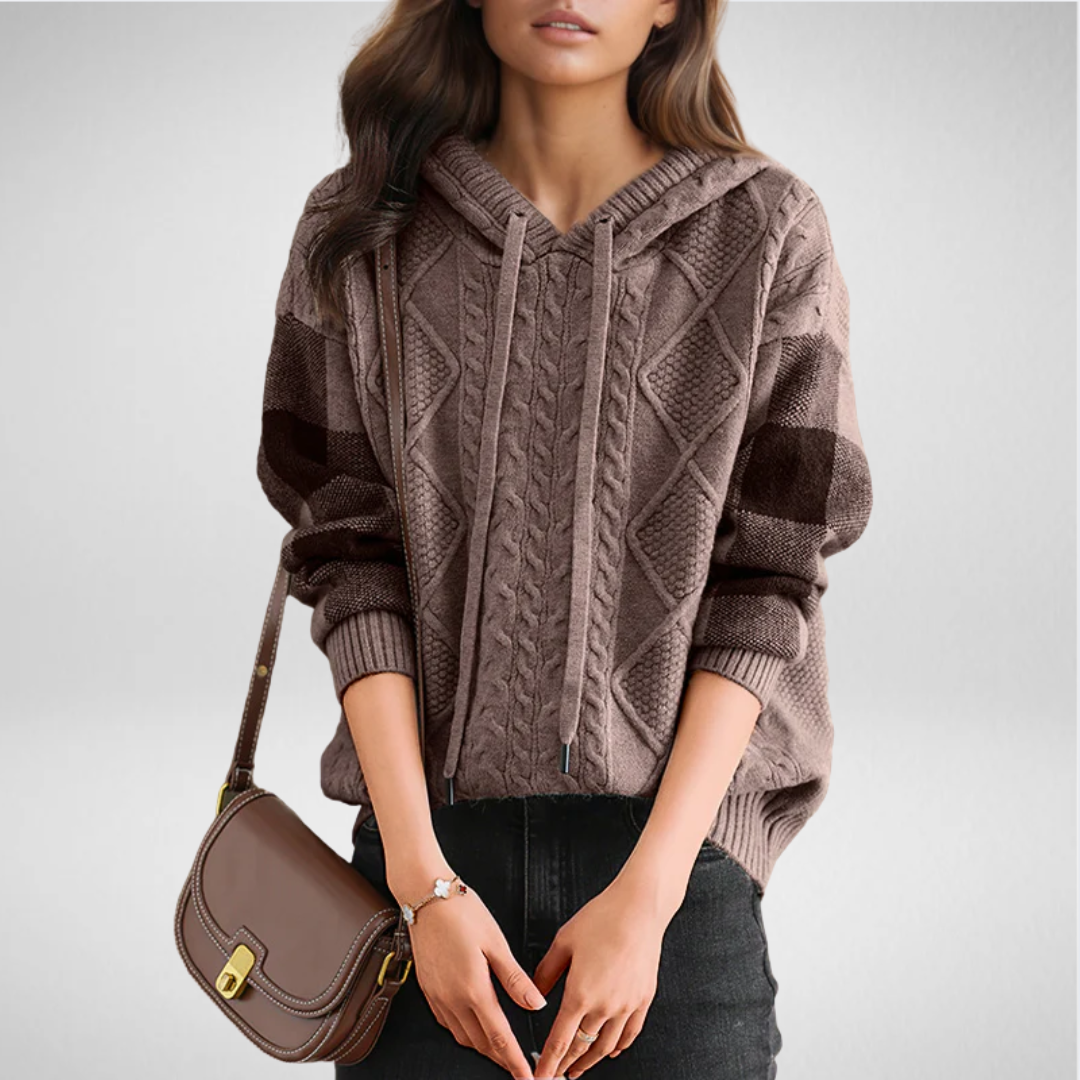 Una | Pull à capuche jacquard au style raffiné