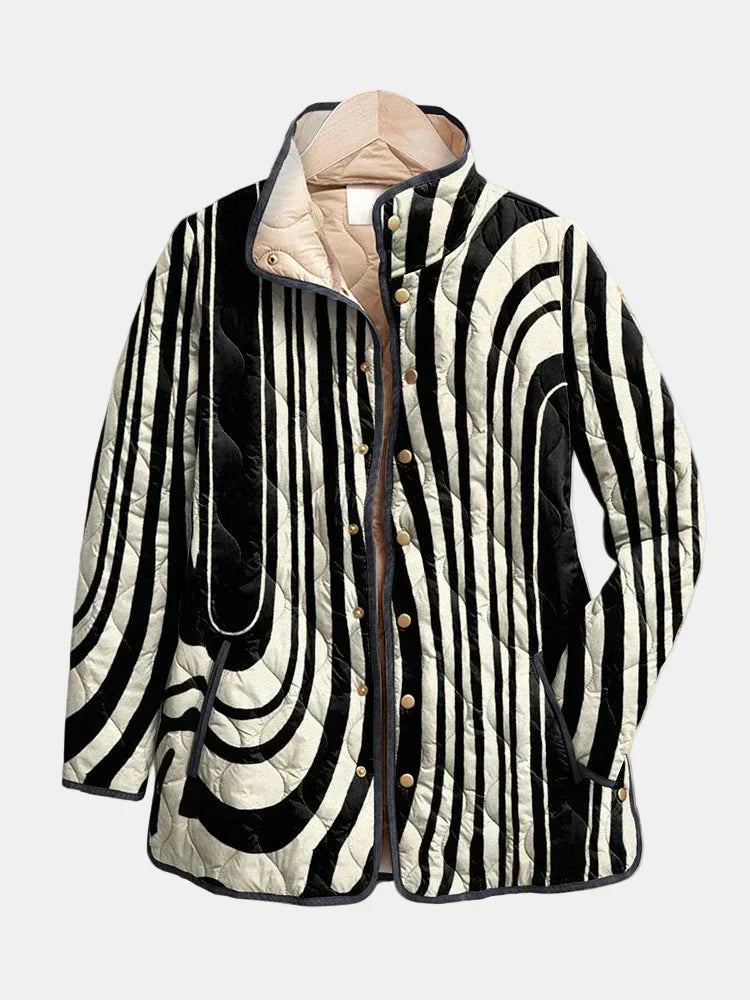 Isaline | Veste Matelassée Décontractée à Motifs Géométriques