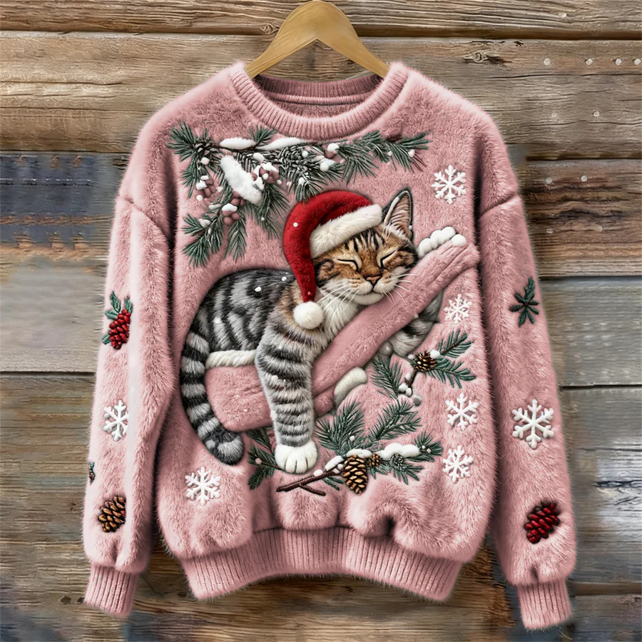 Margaux | Pull Félin Festif pour Noël