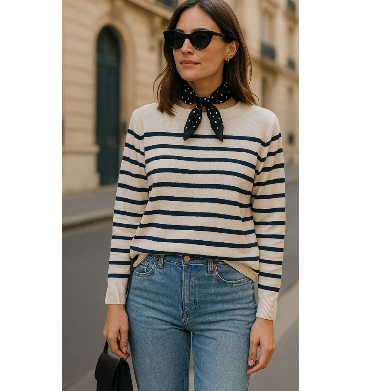 Ariette | Pull Tricot Doux Rayé Chic