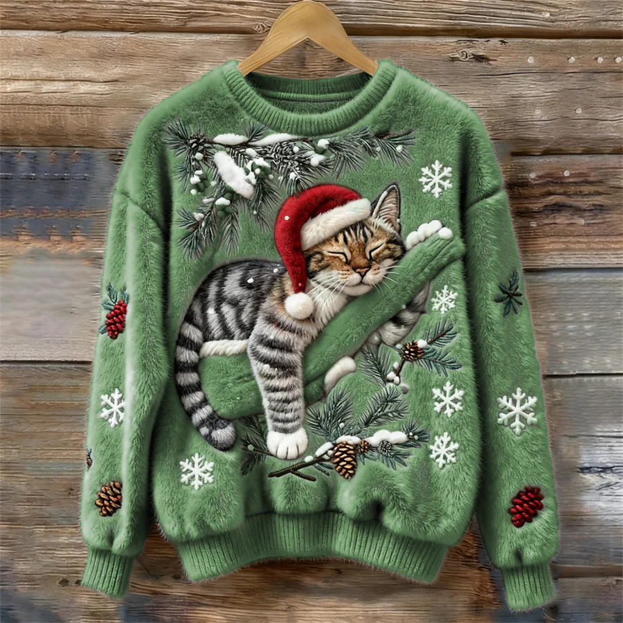 Margaux | Pull Félin Festif pour Noël