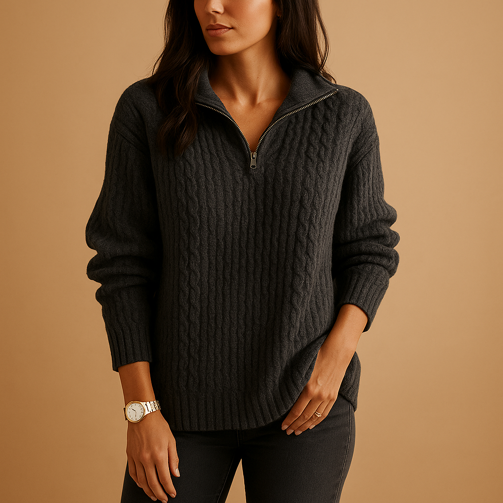 Sophie | Pull Demi-Zip Élégant