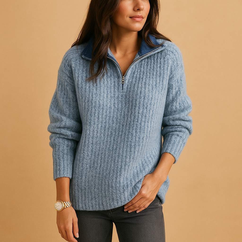 Sophie | Pull Demi-Zip Élégant