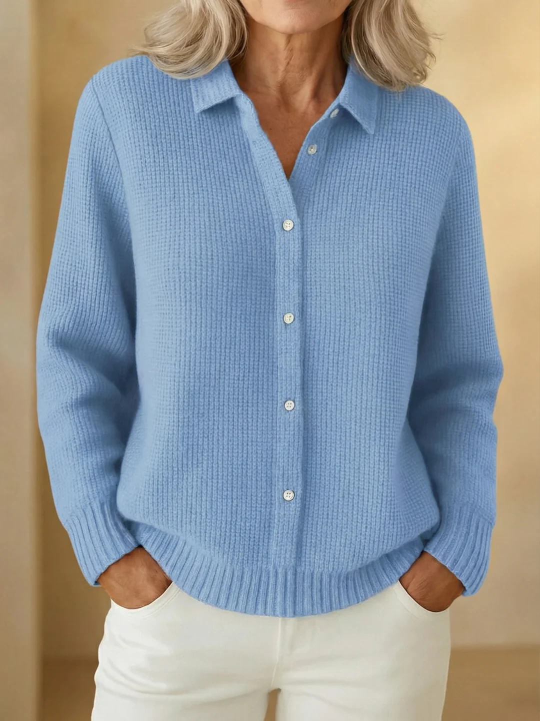Sidonie | Cardigan Col Chemise Doux