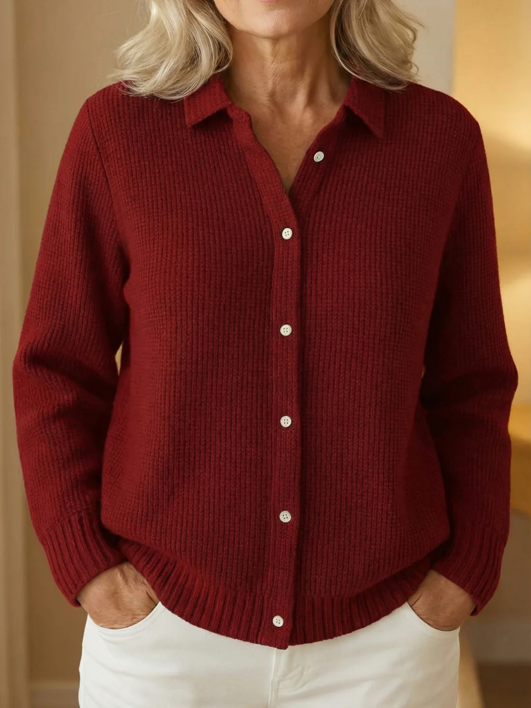 Sidonie | Cardigan Col Chemise Doux