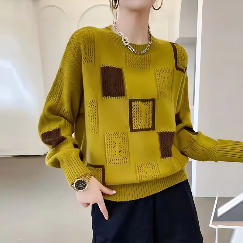 Élisa | Pull Graphique Noir Élégant & Moderne