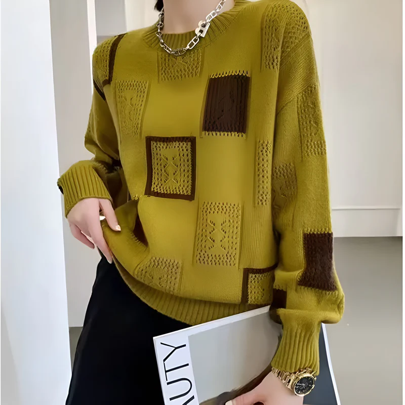 Élisa | Pull Graphique Noir Élégant & Moderne