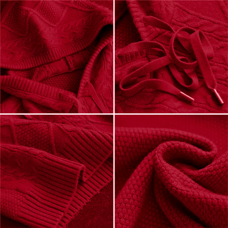 Una | Pull à capuche jacquard au style raffiné