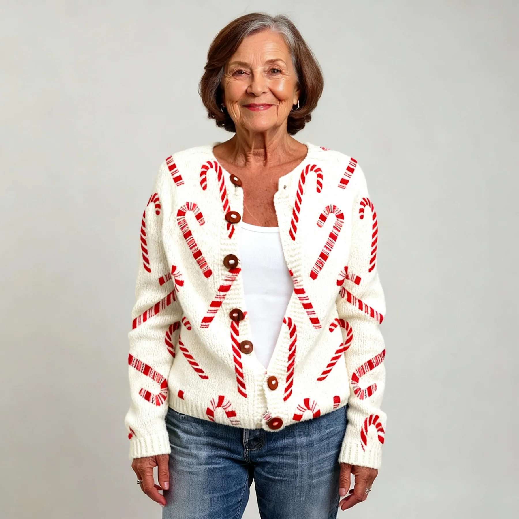 Capucine | Cardigan Festif en Bonbon